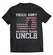 [VidiAmazing] Mens Proud Army National Guard Uncle Shirt U.S. Military ds3017 T-Shirt