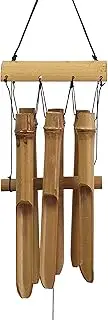 Ankinte Bamboo Wind Chime Outdoor, 6 Small Bamboo Bell Tubes for Outdoor or Indoor Home Décor, Handmade Natural Soothing Sound 23 inches