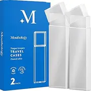 Mouthology Tongue Scraper Travel Case (2 Pack) Plastic Tongue Scraper Holder for Adults, Compact & Hygienic Cover for Metal Tongue Scrapers, Travel Necessities for Oral Hygiene, Durable Plastic