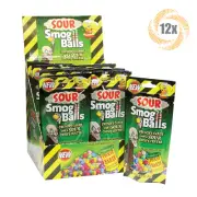 Full Box 12x Bags Toxic Waste Sour Smog Balls Crunchy Candy Chewy Center 3oz