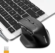 Wireless Mouse Ergonomic Design 5-Level 4800 DPI for Big Hands, 2.4G USB Cordless Silent Mice with Nano Receiver, Large Gaming Mouse for Laptop/Computer/PC/MacBook/Chromebook