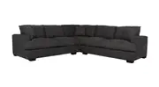 Tobyn 2.5 Seater Corner Modular Fabric Lounge Sofa Couch Wood Wooden Timber Frame- Dark Grey