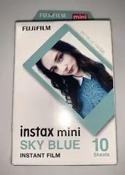 1 x FUJI INSTAX MINI SKY BLUE INSTANT COLOR Film (10 photos)--expiry: 06/2024