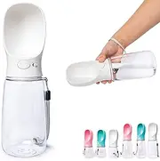 Zenify Pet Water Bottle for Dogs Drinking Waterer Feeder Bottles Portable Lead Leash Dispenser Accessory Puppy Drink Pets Alternative to Travel Dog Bowl Large (550ml (M/L), White)