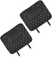 Mikinona 2pcs Car Seat Kick Mat Car Seat Back Protector Easy to Install Keep Your Seat Cle