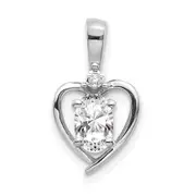 14k White Gold White Topaz Diamond Pendant
