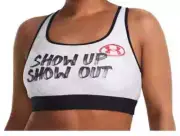 Under Armour Sports Bra Womens Size M Mid Alter Ego Compression White 1382301