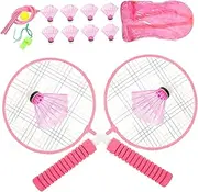Kisangel Badminton Set for Teens Nylon Aluminum Alloy Rackets Easy to Carry Great for Tennis Badminton Games Random Color
