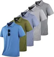 [SUGARNO] Mens Polo Shirts Short Sleeve,1 Pack/5 Pack Quick Dry Moisture Wicking Polos Workout Golf Shirts for Men