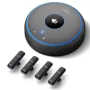 Conference Speaker with USB Speakerphone with AI Noise 4 Wireless Mics