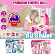 Kids Projector Painting Table Educational Early Learning Musical Art Desk Toy SW