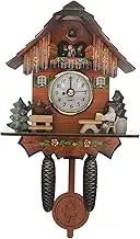 Zerodeko Retro Cuckoo Clock Wooden Chalet Design Silent Movement Home Wall Decoration Living Room Accessory