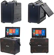 Karaoke Machine with Lyrics Display Touch Screen, WiFi, Mobile Screen Projection. Bluetooth Speaker with 2 Microphones, Outdoor Party, Family Gathering, Portable Karaoke Singing Machine
