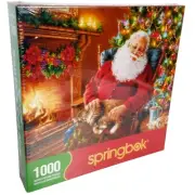 Springbok Puzzle Santas Cat Nap 1000 Piece Kitty 24x30" Box Factory Sealed New