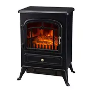 Lenoxx Electric Fireplace Heater Real Flame Effect 2 Heat Settings