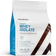 Top Athlete Ultimate Whey Isolate Protein Powder, Dutch Chocolate, 1KG, 27.8g Protein Per Serve, 100% grass fed Whey Isolate, Blended with natural flavours and organic sweetener, NO NASTIES | GLUTEN FREE | ADDITIVE FREE | GUM FREE | FILLERS FREE