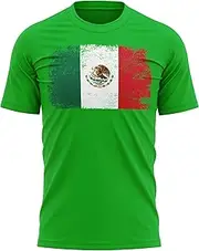 [Purple Print House] Mexico Grunge Flag T Shirt, USA Birthday Gifts for Mexico Football Fan, Soccer Tournament Outfit Gift Idea, Football Shirts for Him