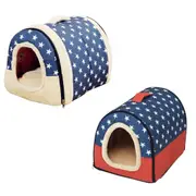 Pet Dog House Kennel Soft Igloo Beds Cave Cat Puppy Doggy Warm Cushion Fold 2 Size