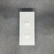 Lumex Silica White Glass Wall Light Switch Architrave Vertical 2 Two Gang 16A
