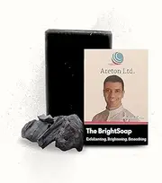 Areton Activated Charcoal soap with Salicylic Acid Kojic Acid, Niacinamide Acid for Skin Brightening, Skin Cleanser, Smoothing, Deep pore cleansing, Exfoliation 80g,