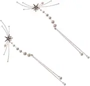 [WESIEVYA] Pearl Earring Clip Bridal Ear Decor Tassel Pearl Earring Accessory for Wedding Fashionable Present