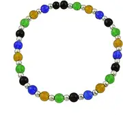 [HIGH TRENDZ] Designer Multicolor Glass Beads Strechable Anklet for Women and Girls, 9 inches, Glass Metal, no gemstone