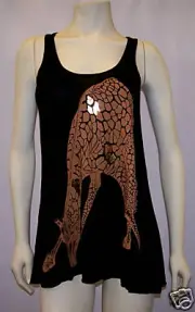 Lauren Moshi Giraffe Swing Tank in Black SMALL-NEW!! T11-GIR