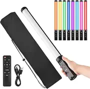 Handheld Tube Light Video Light Wand 3200K-5500K Dimmable 9 Lighting Effects Built-in Battery with Remote Control for Vlog Live Streaming Product Portrait Black