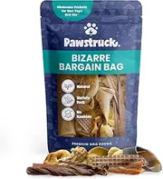 Pawstruck - Bizarre Offer Bag Assorted Natural Treats for Dogs with Animal Ears, Jerky, Bones, Hoof and Meat Strips