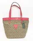 NEW-GUESS TANSY MOCHA,CORAL,SALMON SHINY LEATHERETE SHOULDER HAND BAG,PURSE,TOTE