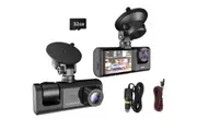 1080P Car Dash Cam Front Rear Inside 3 Cameras with 32GB Card
