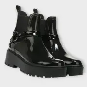 ZODIAC Chelsea Boot SIZE 7 Carter Platform Boot Lug Sole Chelsea Boot in Black