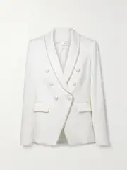 [Veronica Beard] Veronica Beard - Jagger Dickey Crystal-embellished Satin-crepe Blazer - White - US10 US 10 White
