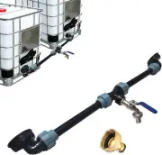 IBC tank connection set with tap and 1/2 inch brass hose connection for