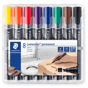 Staedtler 350 Lumocolor Permanent Marker Chisel Point Assorted Wallet 8