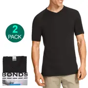 Bonds 2 Pack V Neck Raglan Blank Plain Basic Mens Black T shirt Tee Top M9762W Bulk