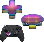 2 in 1 Metal D-Pads for Xbox One Elite Series 2,Elite Controller Metal D-Pads,Directional Pad Button Kits Replacement Parts for Xbox Controller Series 2 Core/Elite Series 2 Controller(Rainbow)