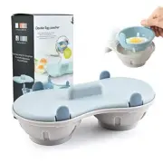 Double Drain Egg Boiler Microwave Egg Poacher Kitchen Cooking Gadget