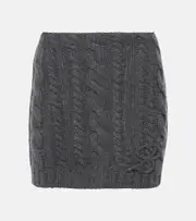[Blumarine] Blumarine Cable-knit wool and cashmere miniskirt AU 12 grey