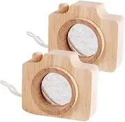 FUNNETOYU 2pcs Kids Camera Toys Miniature Wood Cameras with Kaleidoscope for Imaginative Fun