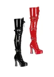Pleaser ELECTRA-3028 5 Inch Stack Heel With 1 1/2 Inch Platform Boots