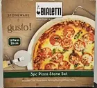 Bialetti Pizza Baking Stone Set with 12.75" Stone, Rack, Pizza Cutter 3pc Set