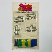 Vtg Makit & Bakit 4 Piece Train Kit # 7000 Suncatcher Ornaments w/ Crystals 70s?