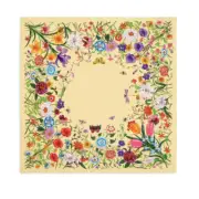 NEW GUCCI FLORA YELLOW MULTI FLORAL SILK SCARF HEAD WRAP NWT!