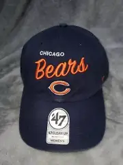 NFL CHICAGO BEARS WOMENS '47 CLEAN UP STRAPBACK ADJUSTABLE HAT BLUE