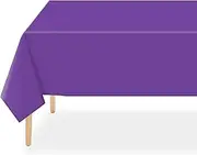 Plastic Table Cloth Disposable 2 Pack, 54 x 108 Inch Tablecloths for Rectangle Tables, Purple Plastic Table Cover