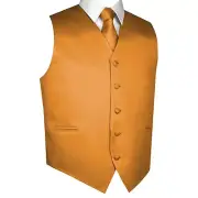 Men's Honey Gold Satin Tuxedo Vest, Tie & Hankie Formal Wedding Prom Homecoming