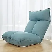 FloorSofa Chair Folding LazySofa Floor Chair Adjustable Floor Game Lounge Chair Lounge Chair for Home and Office (Color : Lake Blue, Size : 60x62x66cm) Little Surprise Comfortable Anniversary