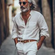 Men's Shirt Linen Shirt Band Collar Shirt Summer Shirt Beach Wear Button Up Shirt Plain Vacation Streetwear Black White Blue Khaki Long Sleeve Band Collar Spri