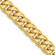 10k Yellow Gold 9.3mm Semi-Solid Miami Cuban Chain